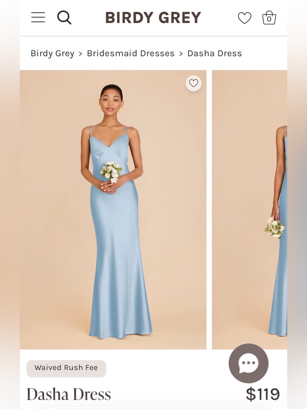 Birdy Grey Dasha Satin Slip Dress in Light Blue